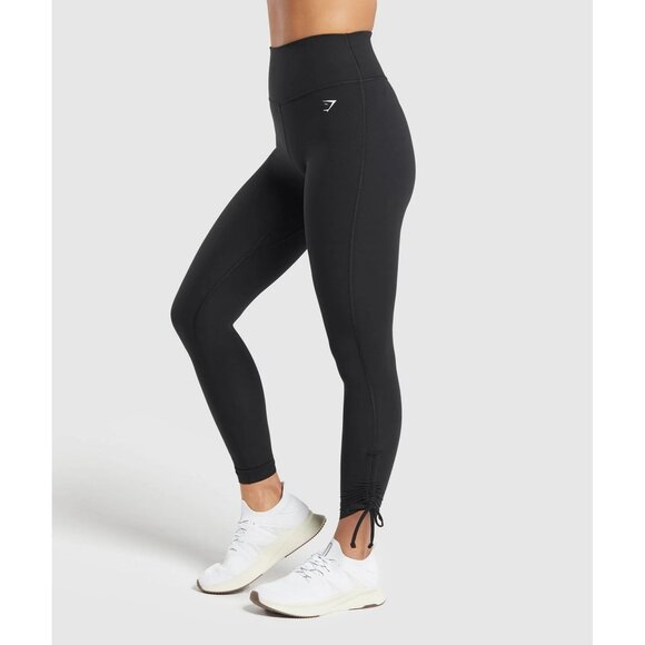 Gymshark Ribbon Ankle  Women's Legging Black Size S Body Fit  High Waist NWT Gym - Picture 1 of 5